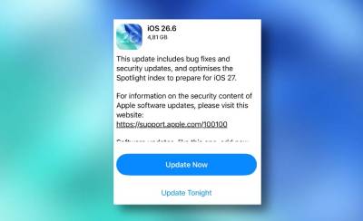 Apple выпустила iOS 26.6 и iPadOS 26.6 с исправлениями ошибок и улучшениями безопасности